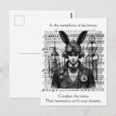 Steampunk Music Man Briefkaart (Voorkant / Achterkant)