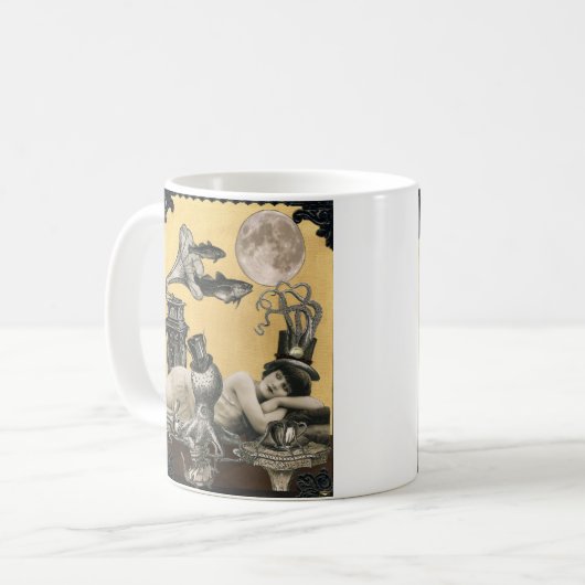 Steampunk Musical Octopus Mok (Voorkant links)