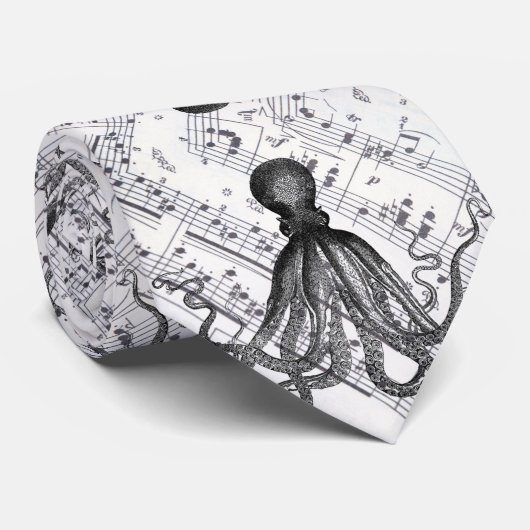 steampunk muziek nautische zee- octopus stropdas (Opgerold)