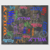 Steampunk Naam Collage 🎁 Geweldig Word Cloud Fun Cadeaupapier (Vlak)