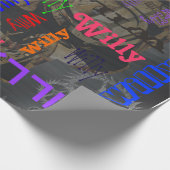 Steampunk Naam Collage 🎁 Geweldig Word Cloud Fun Cadeaupapier (Hoek)