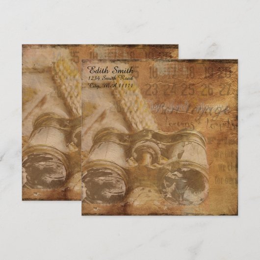 Steampunk nautische verrekijker Scrapbook Briefpap Notitiekaartje (Voorkant / Achterkant)