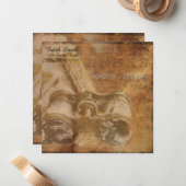 Steampunk nautische verrekijker Scrapbook Briefpap Notitiekaartje (Voorkant / Achterkant in situ)