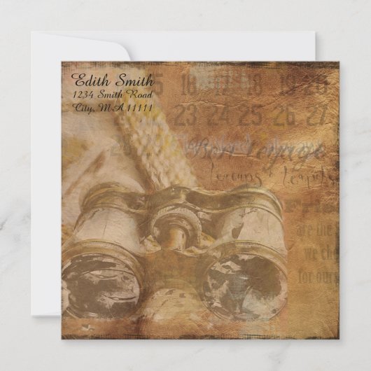 Steampunk nautische verrekijker Scrapbook Briefpap Notitiekaartje (Voorkant)