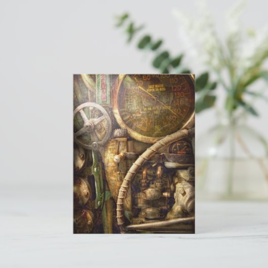 Steampunk - Naval - Bekijk de diepte Briefkaart (Staand voorkant)