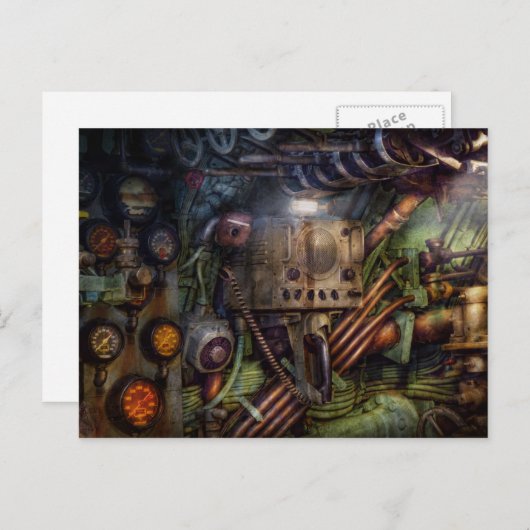 Steampunk - Naval - Comm station Briefkaart (Voorkant / Achterkant)