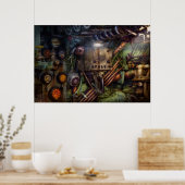 Steampunk - Naval - Comm station Poster (Keuken)