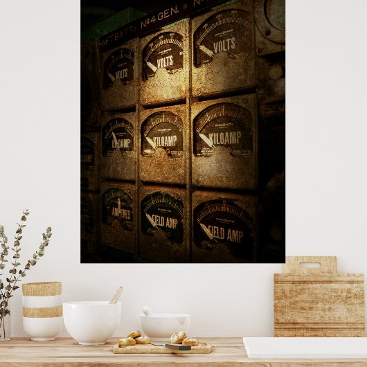 Steampunk - Naval - Elektrisch elektriciteitsnet Poster (Keuken)