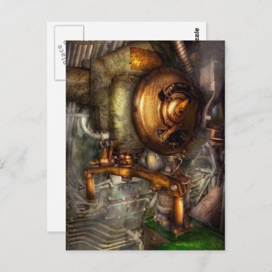 Steampunk - Naval - Sluit de klep af Briefkaart (Voorkant / Achterkant)