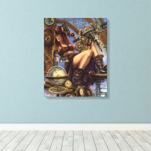 Steampunk Navigator Wrapped Canvas Afdruk (Insitu (Houten vloer))