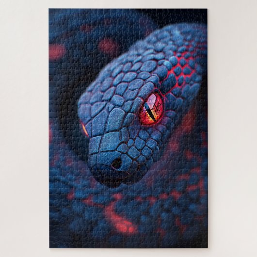 Steampunk Neon Snake Head Legpuzzel (Verticaal)
