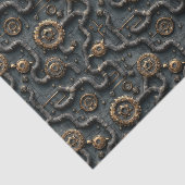 Steampunk-netwerk van tandwielen en buizen BL8 Dec Tissuepapier (Detail)
