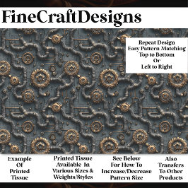 Steampunk-netwerk van tandwielen en buizen BL8 Dec Tissuepapier