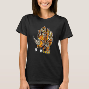 Steampunk neushoornmachine tandwiel neushoorn goti t-shirt
