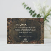 Steampunk Noir Affair Bruiloft Bedankkaart (Staand voorkant)