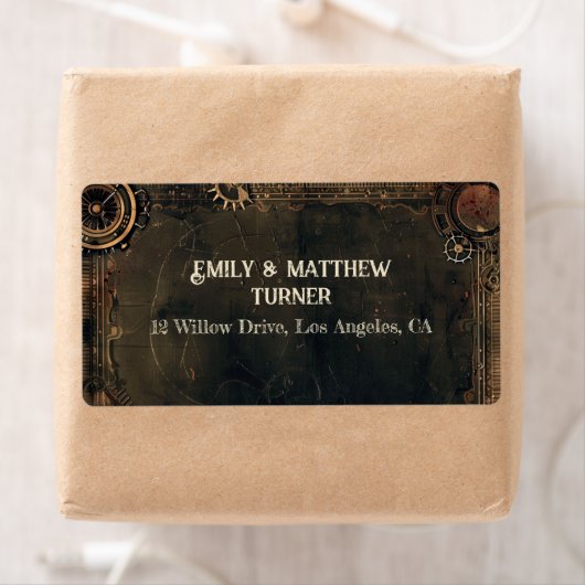 Steampunk Noir Affair Bruiloft Etiket (Insitu)