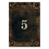 Steampunk Noir Affair Bruiloft Kaart (Achterkant)