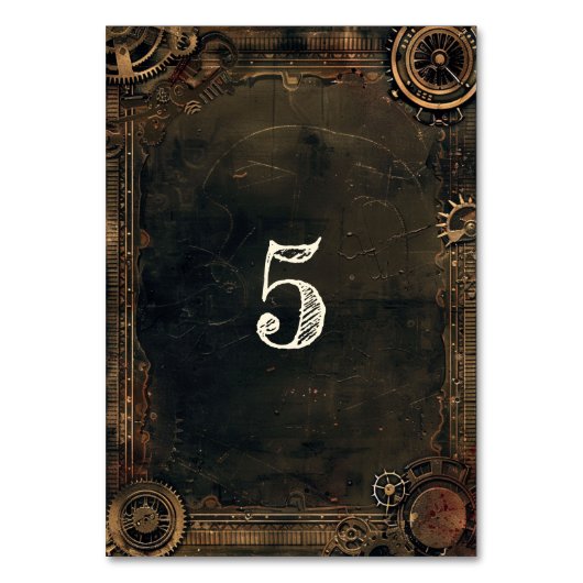 Steampunk Noir Affair Bruiloft Kaart (Achterkant)