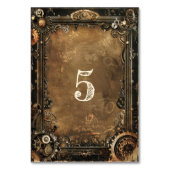 Steampunk Noir Affair Bruiloft Kaart (Achterkant)