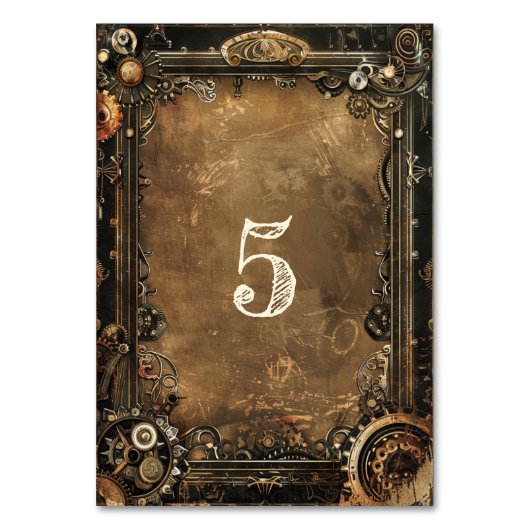 Steampunk Noir Affair Bruiloft Kaart (Achterkant)