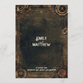 Steampunk Noir Affair Bruiloft Menu (Achterkant)