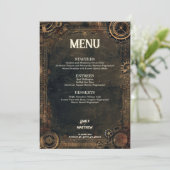Steampunk Noir Affair Bruiloft Menu (Staand voorkant)