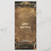 Steampunk Noir Affair Bruiloft Menu (Achterkant)