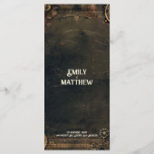 Steampunk Noir Affair Bruiloft Menu (Achterkant)