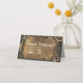 Steampunk Noir Affair Bruiloft Plaatskaartje (Voorkant)