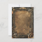 Steampunk Noir Affair Bruiloft Save The Date (Achterkant)