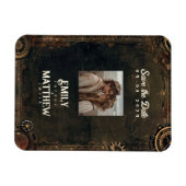 Steampunk Noir Affair Bruiloft Save The Date Magneet (Horizontaal)