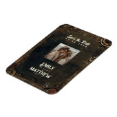 Steampunk Noir Affair Bruiloft Save The Date Magneet (Linkerzijde)