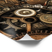 Steampunk Noir Affair Trouwstoelkaart Perfect Poster (Hoek)