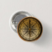 Steampunk Nostalgic Old Brass Compass Ronde Button 3,2 Cm (Voorkant /achterkant)