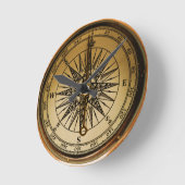 Steampunk Nostalgic Old Brass Compass Ronde Klok (Hoek)