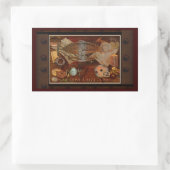 Steampunk Nostalgische Victoriaans Collage Art Rechthoekige Sticker (Tas)