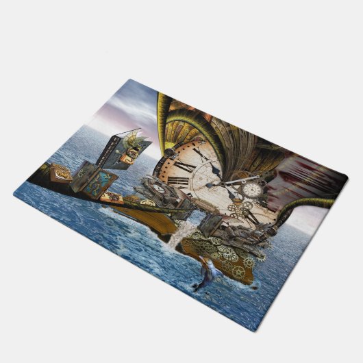 Steampunk oceaanbibliotheek deurmat (Schuin)