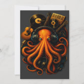 Steampunk Octopus Art Print – Musical Illu Kaart (Voorkant)