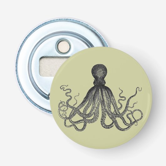 Steampunk Octopus Bottle Open Button Flesopener (Voorkant)