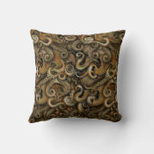 Steampunk Octopus Bruin Victoriaans Jubileum Kussen (Achterkant)