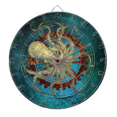 Steampunk Octopus & Clockwork Gears Dartbord (Voorkant)