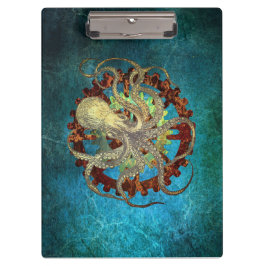 Steampunk Octopus & Clockwork Gears Klembord