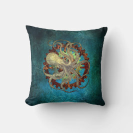 Steampunk Octopus & Clockwork Gears Kussen