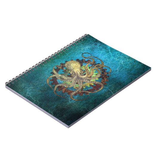 Steampunk Octopus & Clockwork Gears Notitieboek (Linkerzijde)