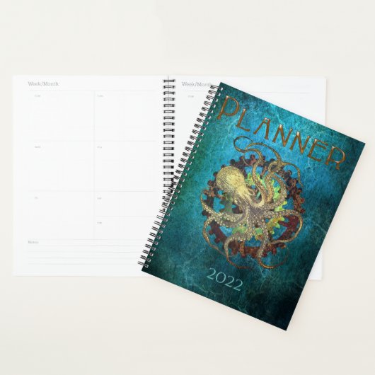 Steampunk Octopus & Clockwork Gears Planner (Display)