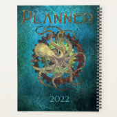 Steampunk Octopus & Clockwork Gears Planner (Achterkant)