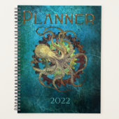Steampunk Octopus & Clockwork Gears Planner (Voorkant)