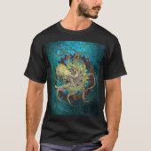 Steampunk Octopus & Clockwork Gears T-shirt (Voorkant)