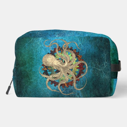 Steampunk Octopus & Clockwork Gears Toilettasje (Achterkant)