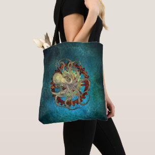 Steampunk Octopus & Clockwork Gears Tote Bag
